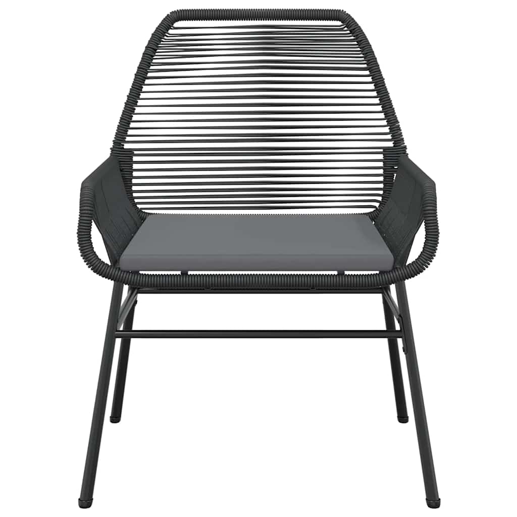 Ensemble à manger de jardin et coussins 5 pcs noir rotin verre