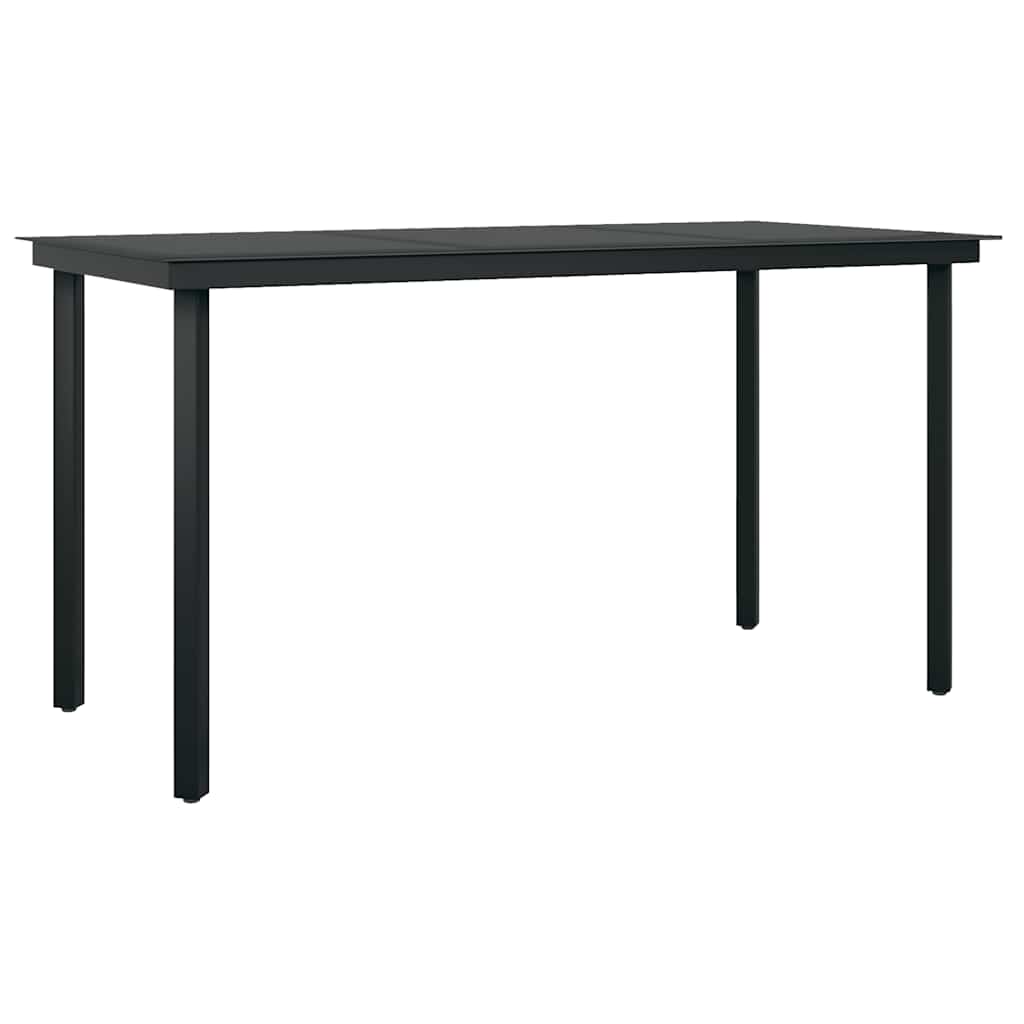 Ensemble à manger de jardin et coussins 5 pcs noir rotin verre