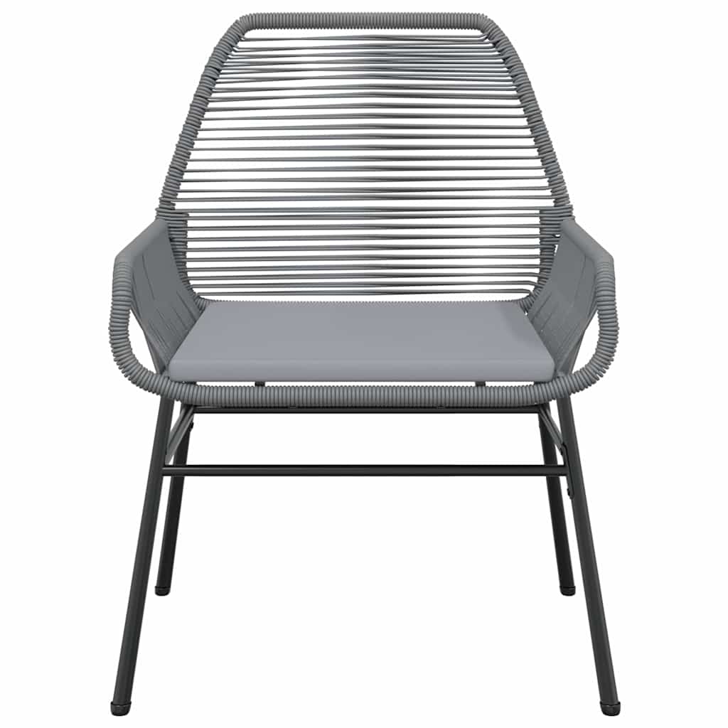 Ensemble à manger jardin coussins 5 pcs gris poly rotin verre