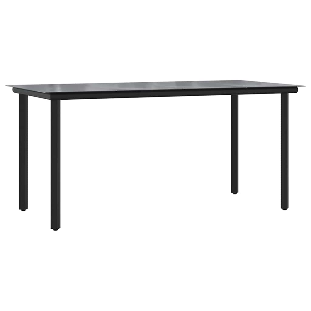 Ensemble à manger jardin coussins 7 pcs gris poly rotin verre