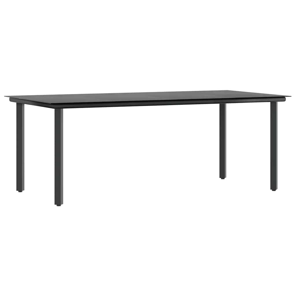 Ensemble à manger jardin coussins 7 pcs gris poly rotin verre