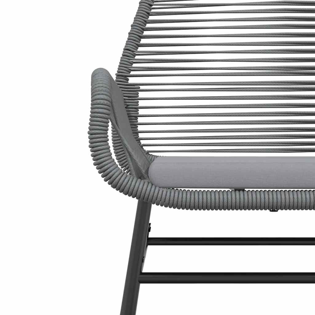 Ensemble à manger jardin coussins 7 pcs gris poly rotin verre