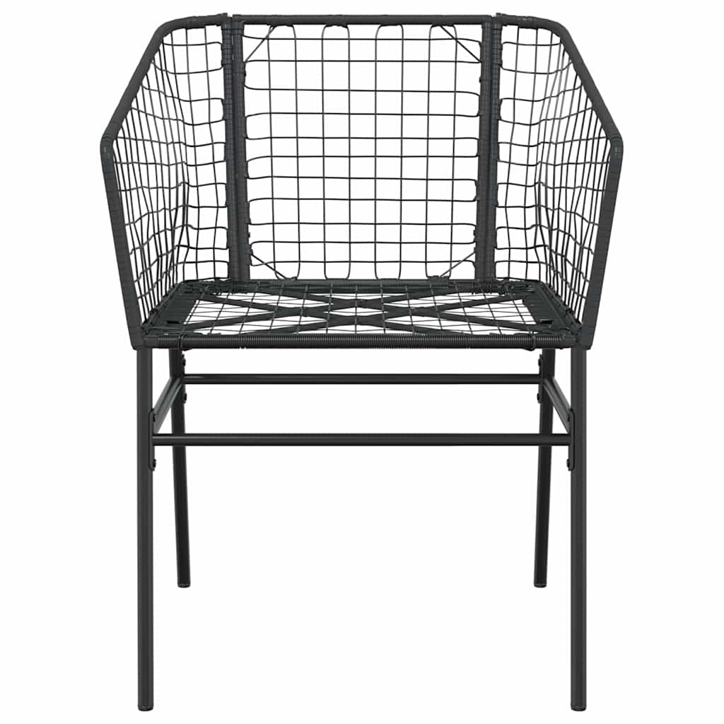 Ensemble à manger de jardin 5 pcs noir résine tressée verre
