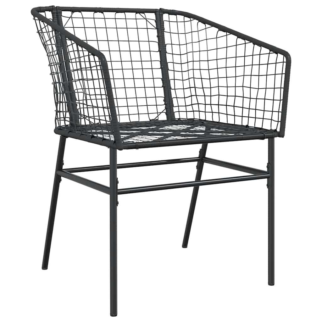Ensemble à manger de jardin 5 pcs noir résine tressée verre