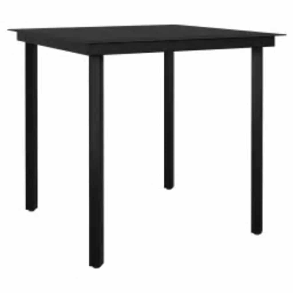 Ensemble à manger jardin coussins 3 pcs gris poly rotin verre