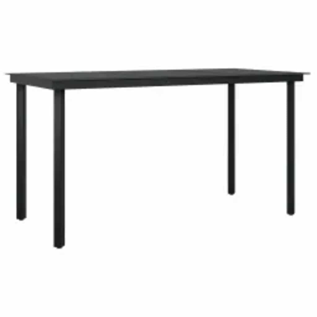 Ensemble à manger jardin coussins 5 pcs gris poly rotin verre