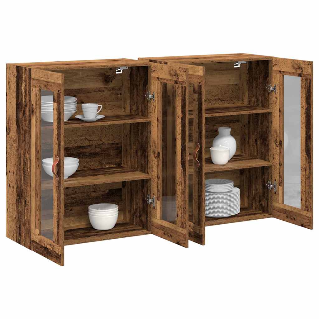Meuble mural 2 pcs Bois ancien 69,5 x 34 x 90 cm - XIOS