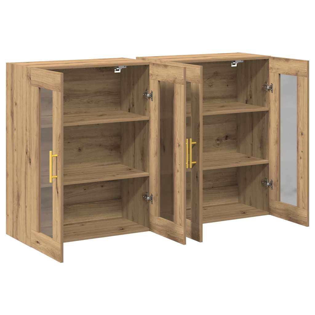 Meuble mural 2 pcs chêne artisanal 69,5 x 34 x 90 cm - XIOS