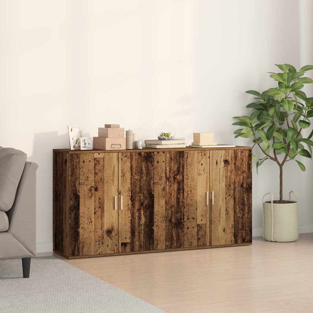 Buffets 2 pcs Bois ancien 79 x 38 x 80 cm Bois d'ingénierie - XIOS