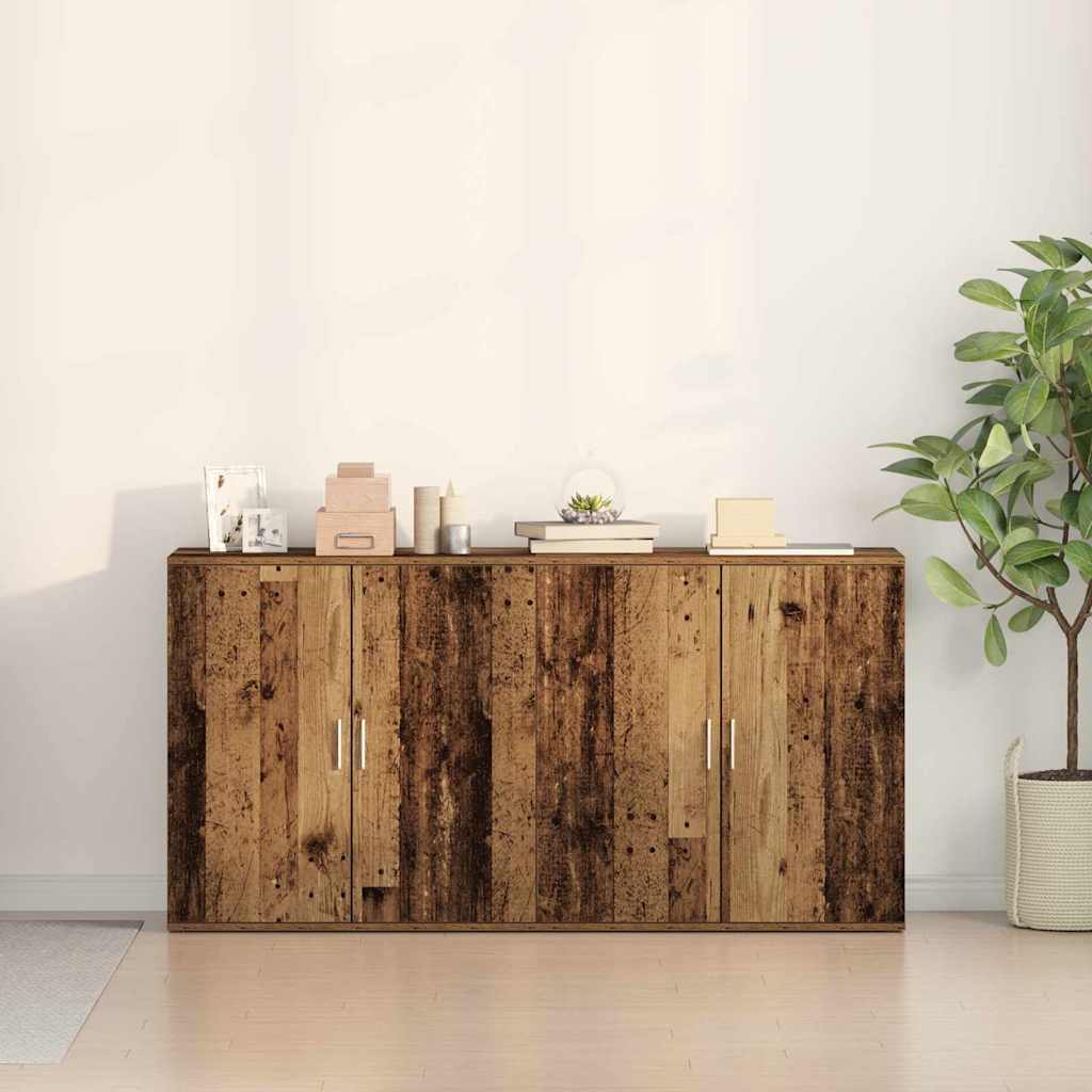 Buffets 2 pcs Bois ancien 79 x 38 x 80 cm Bois d'ingénierie - XIOS