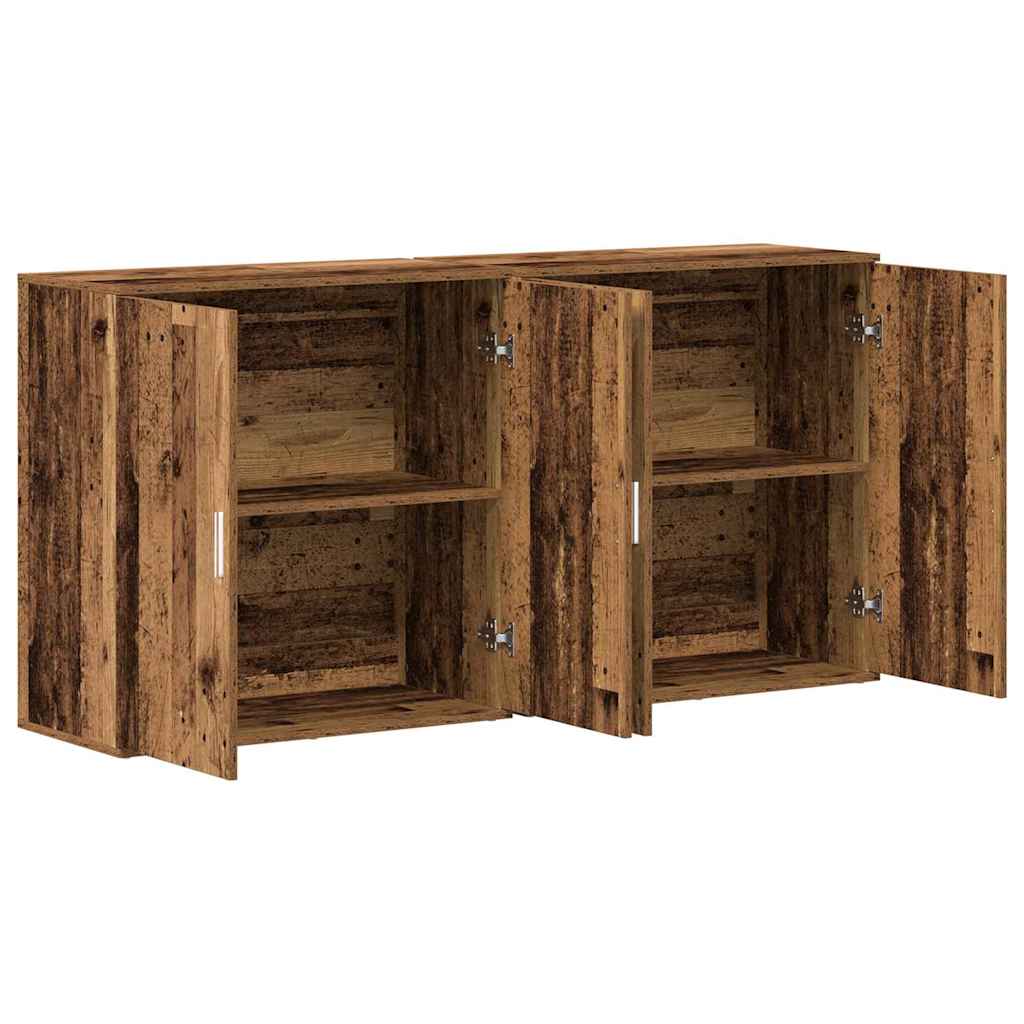 Buffets 2 pcs Bois ancien 79 x 38 x 80 cm Bois d'ingénierie - XIOS