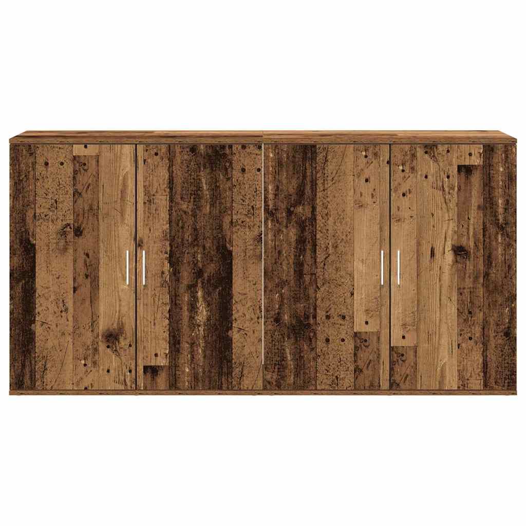 Buffets 2 pcs Bois ancien 79 x 38 x 80 cm Bois d'ingénierie - XIOS