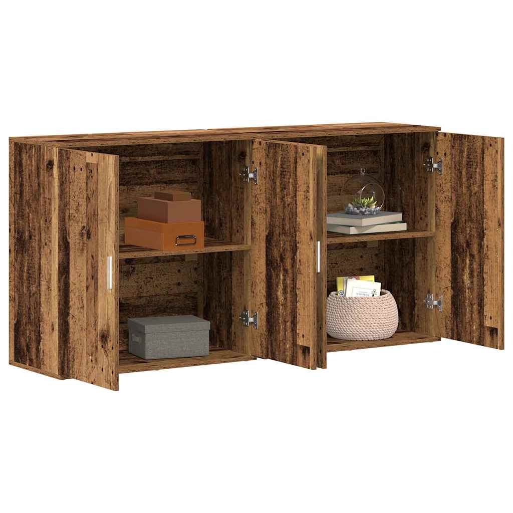 Buffets 2 pcs Bois ancien 79 x 38 x 80 cm Bois d'ingénierie - XIOS