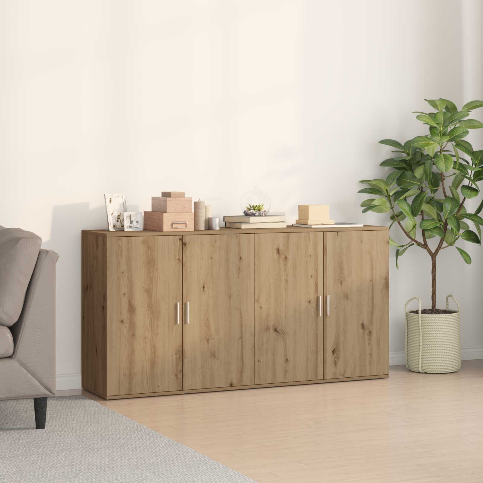 Buffet 2 pc Chêne artisanal 79 x 38 x 80 cm Bois d'ingénierie - XIOS