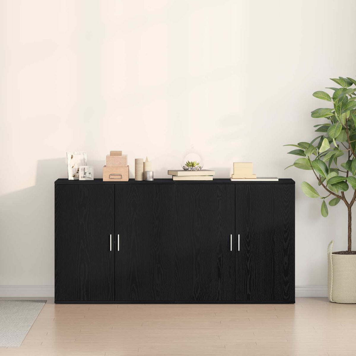 Buffet 2 pc Chêne noir 79 x 38 x 80 cm Bois d'ingénierie - XIOS