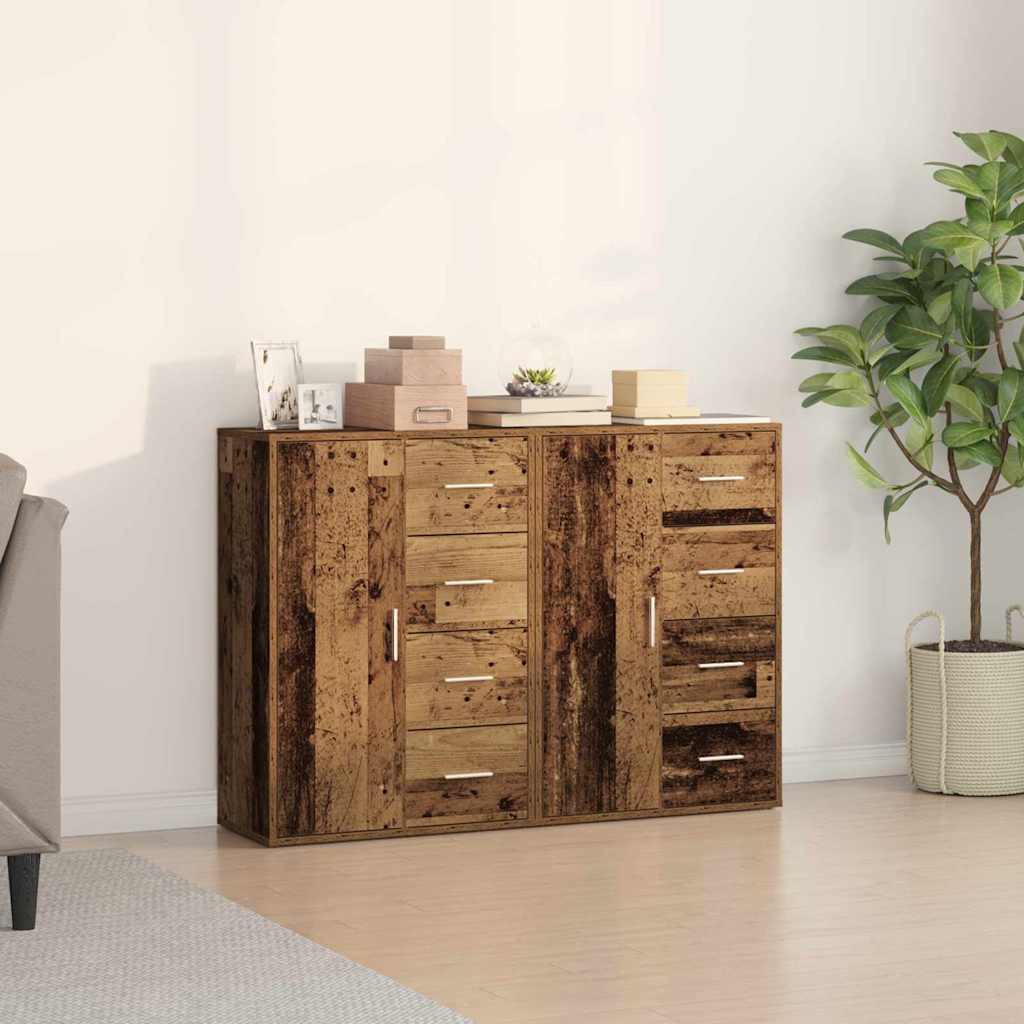 Buffets 2 pcs Bois ancien 60 x 31 x 84 cm Bois d'ingénierie - XIOS