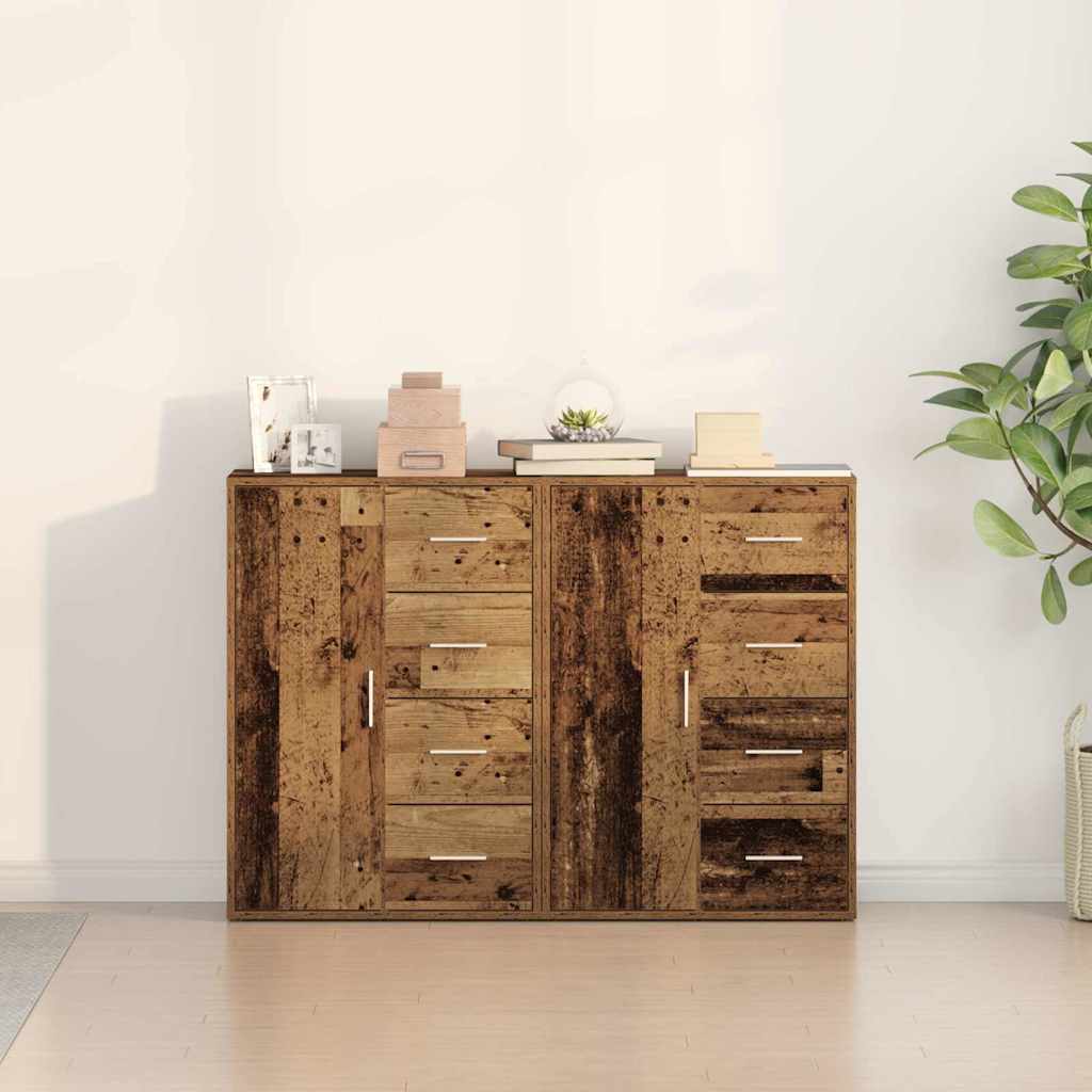 Buffets 2 pcs Bois ancien 60 x 31 x 84 cm Bois d'ingénierie - XIOS