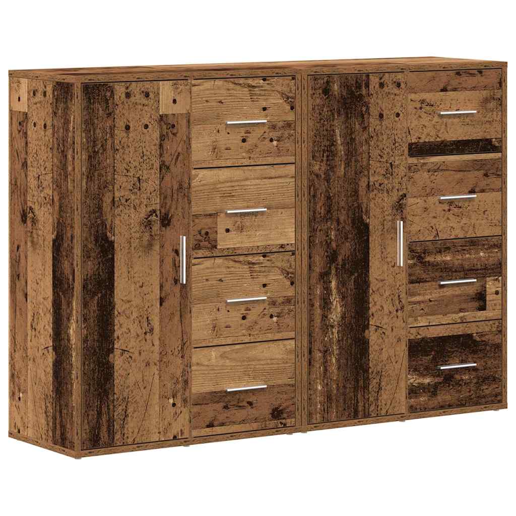 Buffets 2 pcs Bois ancien 60 x 31 x 84 cm Bois d'ingénierie - XIOS