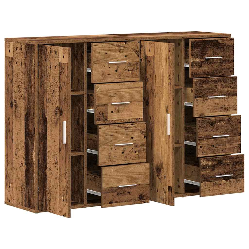 Buffets 2 pcs Bois ancien 60 x 31 x 84 cm Bois d'ingénierie - XIOS