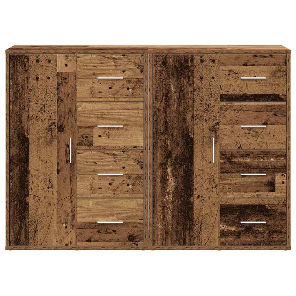Buffets 2 pcs Bois ancien 60 x 31 x 84 cm Bois d'ingénierie - XIOS