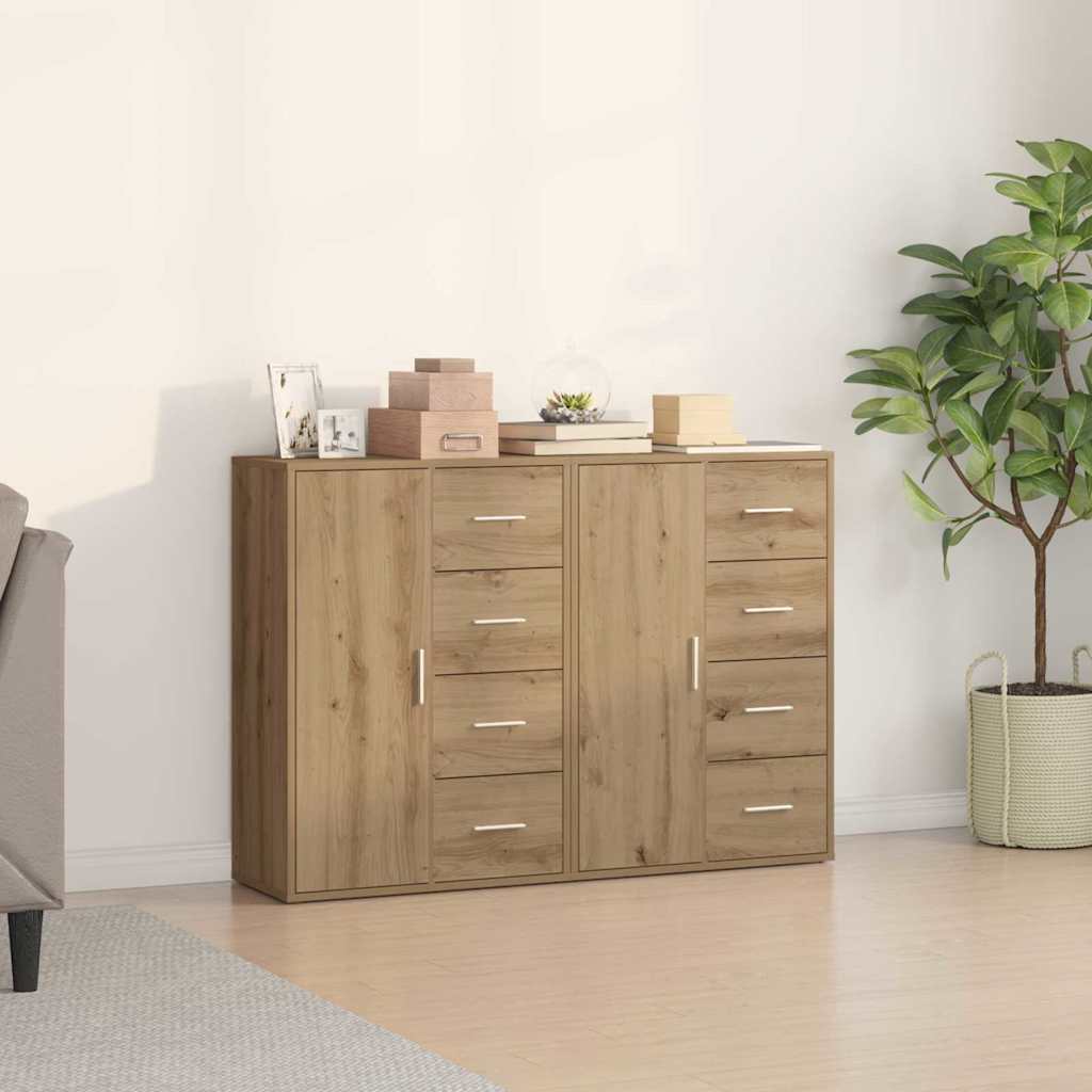 Buffets 2 pcs chêne artisanal 60 x 31 x 84 cm Bois d'ingénierie - XIOS