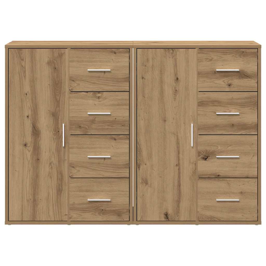Buffets 2 pcs chêne artisanal 60 x 31 x 84 cm Bois d'ingénierie - XIOS