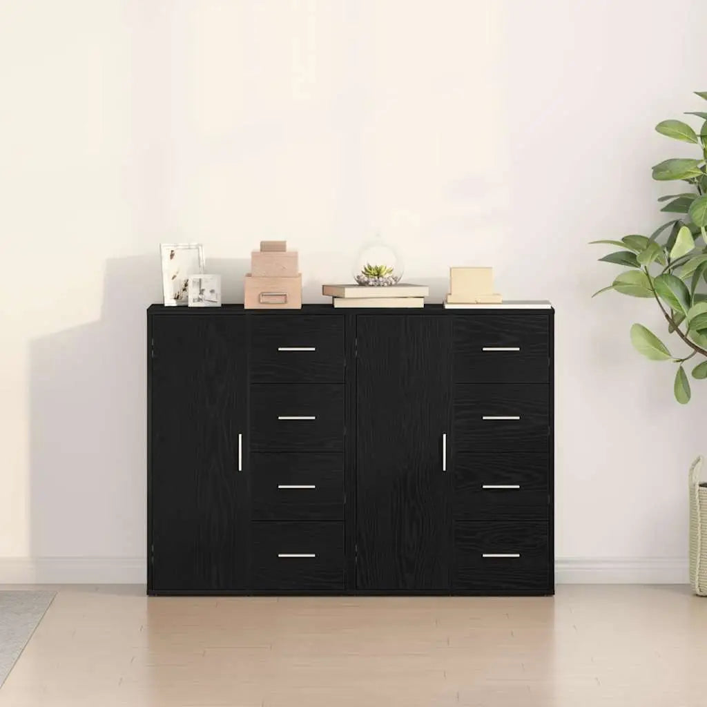 Buffet 2 pc Chêne noir 60 x 31 x 84 cm Bois d’ingénierie - XIOS