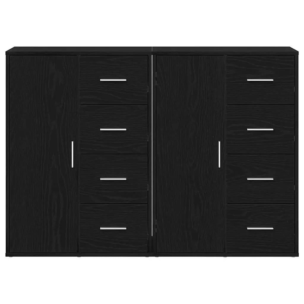 Buffet 2 pc Chêne noir 60 x 31 x 84 cm Bois d’ingénierie - XIOS