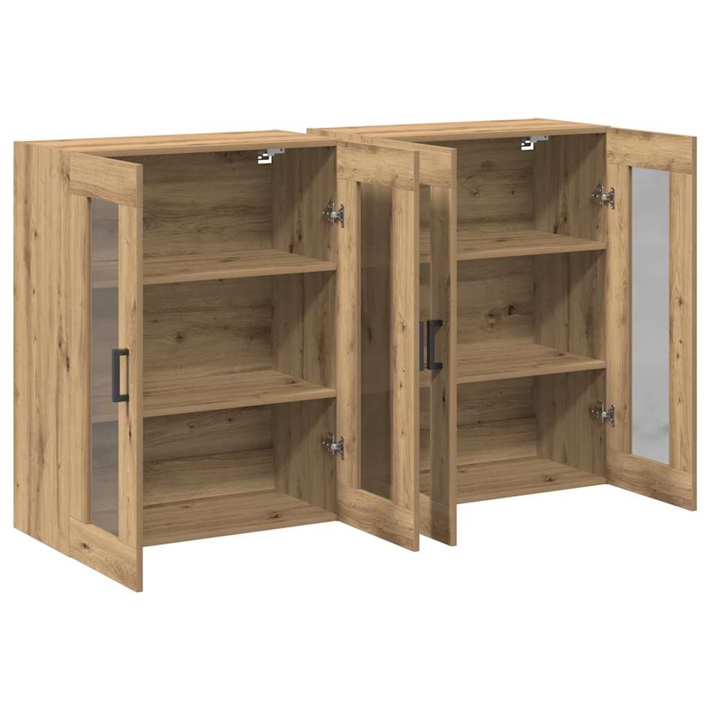 Meuble mural 2 pcs chêne artisanal 69,5 x 34 x 90 cm - XIOS