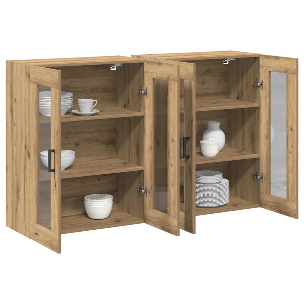 Meuble mural 2 pcs chêne artisanal 69,5 x 34 x 90 cm - XIOS