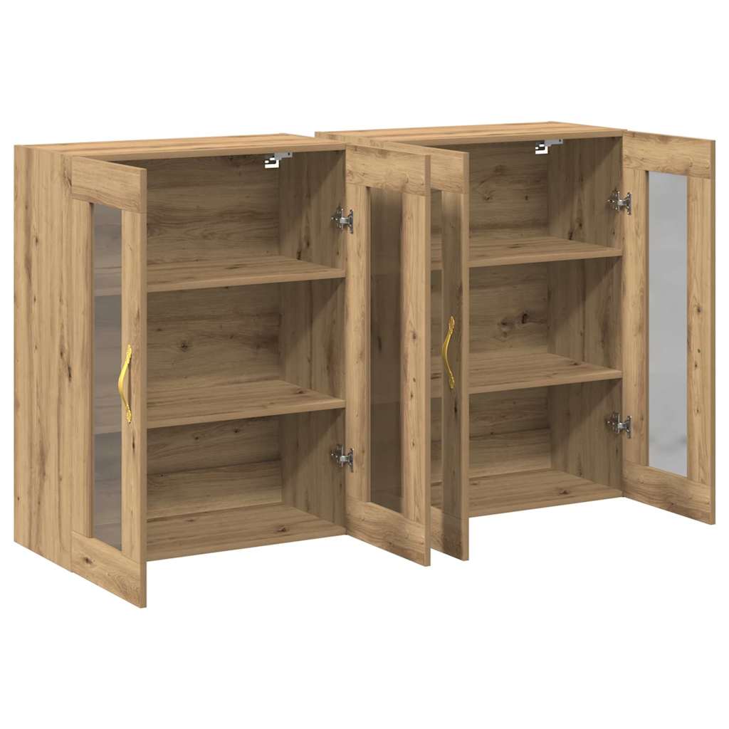 Meuble mural 2 pcs chêne artisanal 69,5 x 34 x 90 cm - XIOS