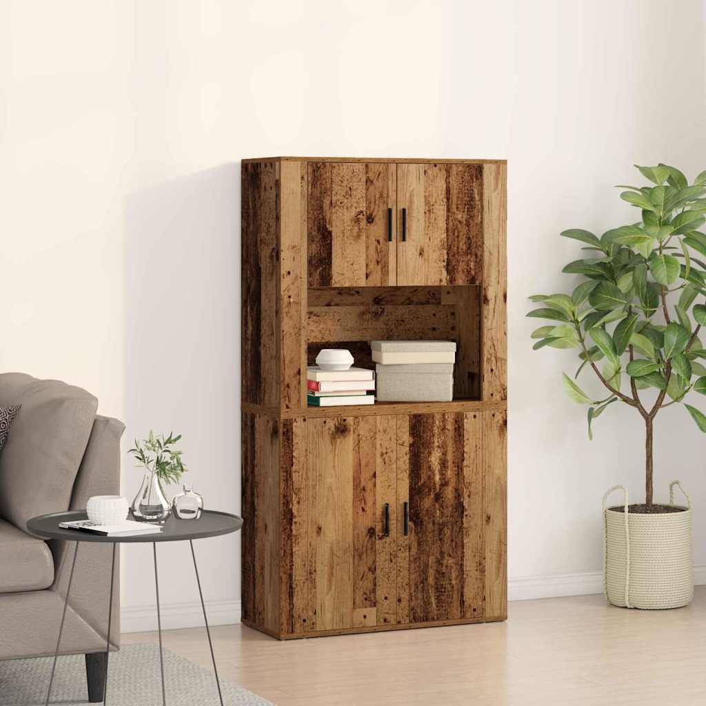 Haut meuble Bois ancien 80 x 33 x 150 cm Bois d'ingénierie - XIOS