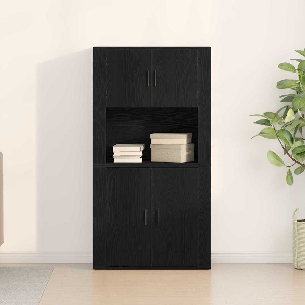 Haut meuble Chêne noir 80 x 33 x 150 cm Bois d'ingénierie - XIOS