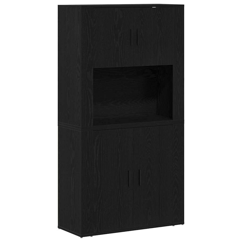 Haut meuble Chêne noir 80 x 33 x 150 cm Bois d'ingénierie - XIOS