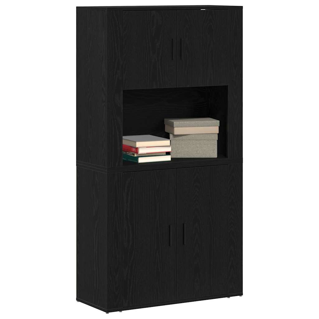 Haut meuble Chêne noir 80 x 33 x 150 cm Bois d'ingénierie - XIOS