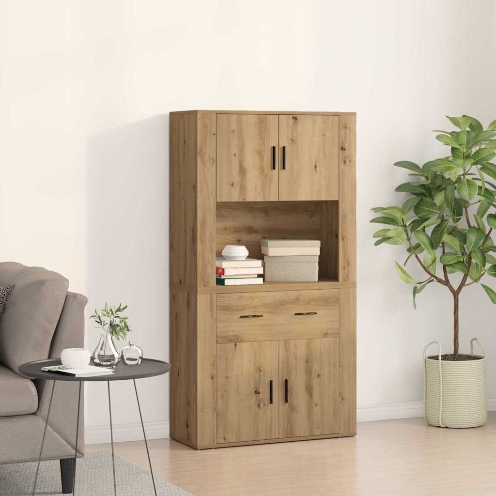 Haut de Buffet avec tiroir chêne artisanal 80 x 33 x 150 cm - XIOS