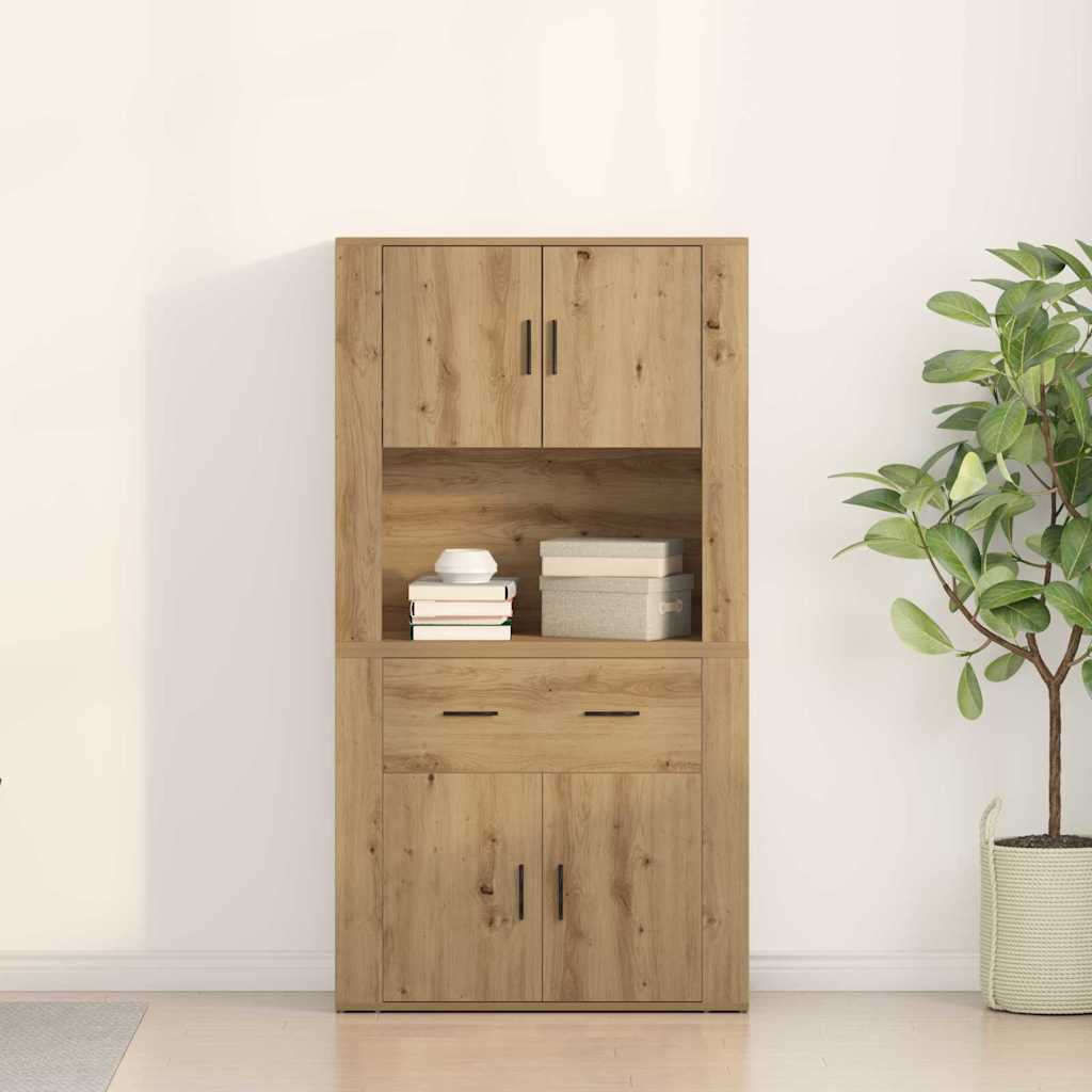 Haut de Buffet avec tiroir chêne artisanal 80 x 33 x 150 cm - XIOS