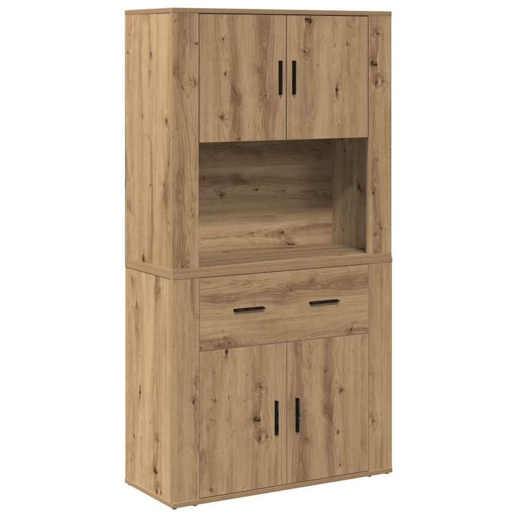 Haut de Buffet avec tiroir chêne artisanal 80 x 33 x 150 cm - XIOS