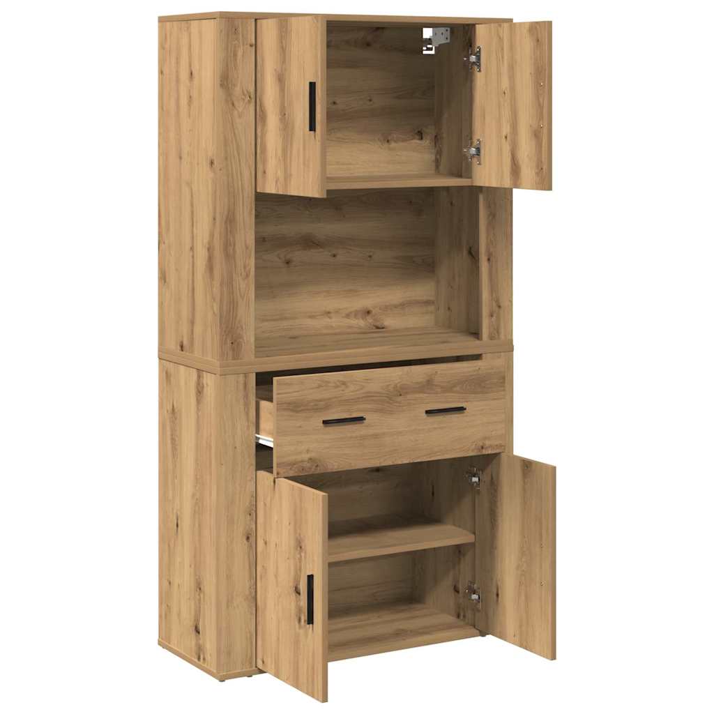 Haut de Buffet avec tiroir chêne artisanal 80 x 33 x 150 cm - XIOS
