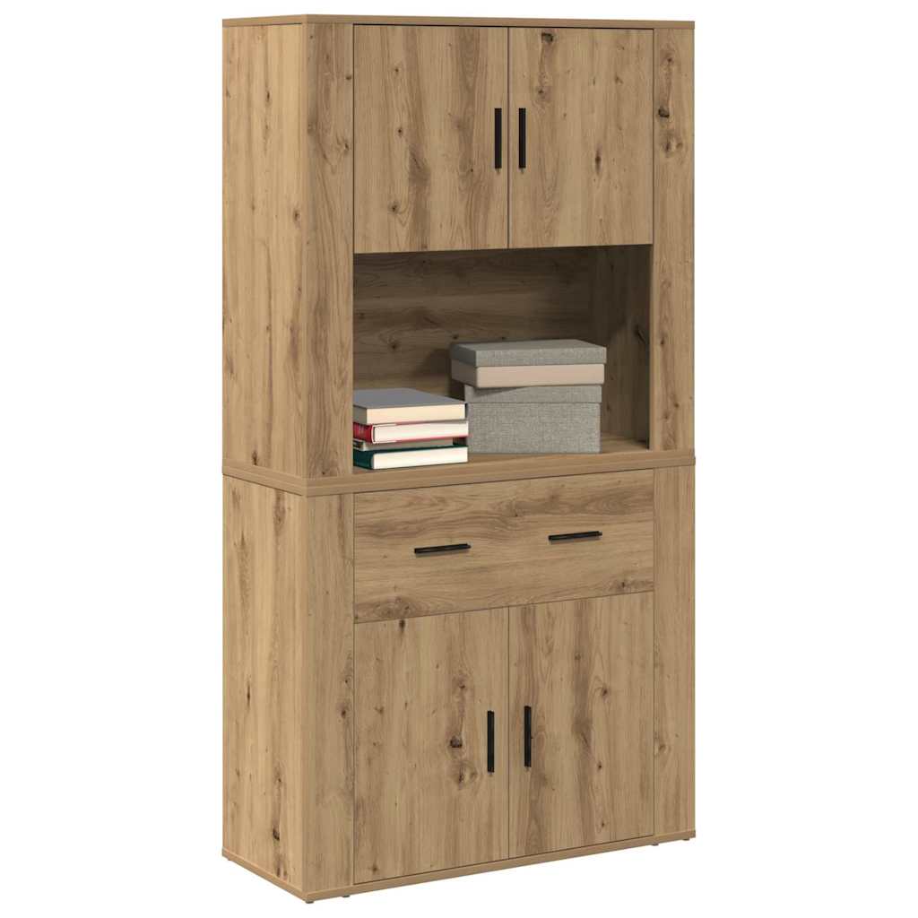 Haut de Buffet avec tiroir chêne artisanal 80 x 33 x 150 cm - XIOS