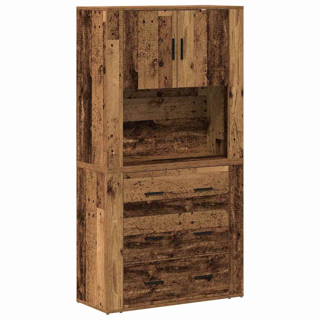 Haut de buffet Bois ancien 80 x 33 x 150 cm Bois d'ingénierie - XIOS