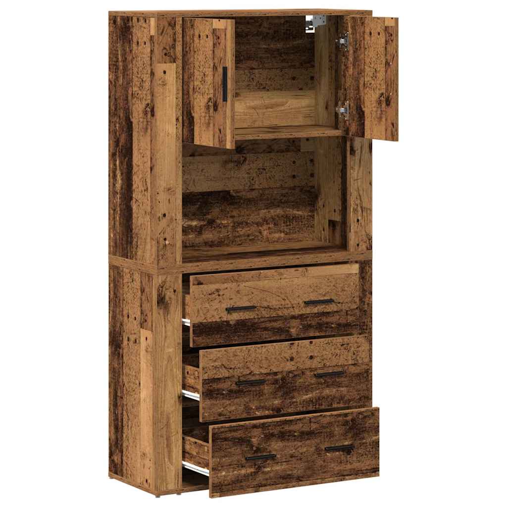 Haut de buffet Bois ancien 80 x 33 x 150 cm Bois d'ingénierie - XIOS