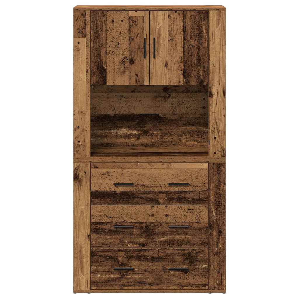 Haut de buffet Bois ancien 80 x 33 x 150 cm Bois d'ingénierie - XIOS