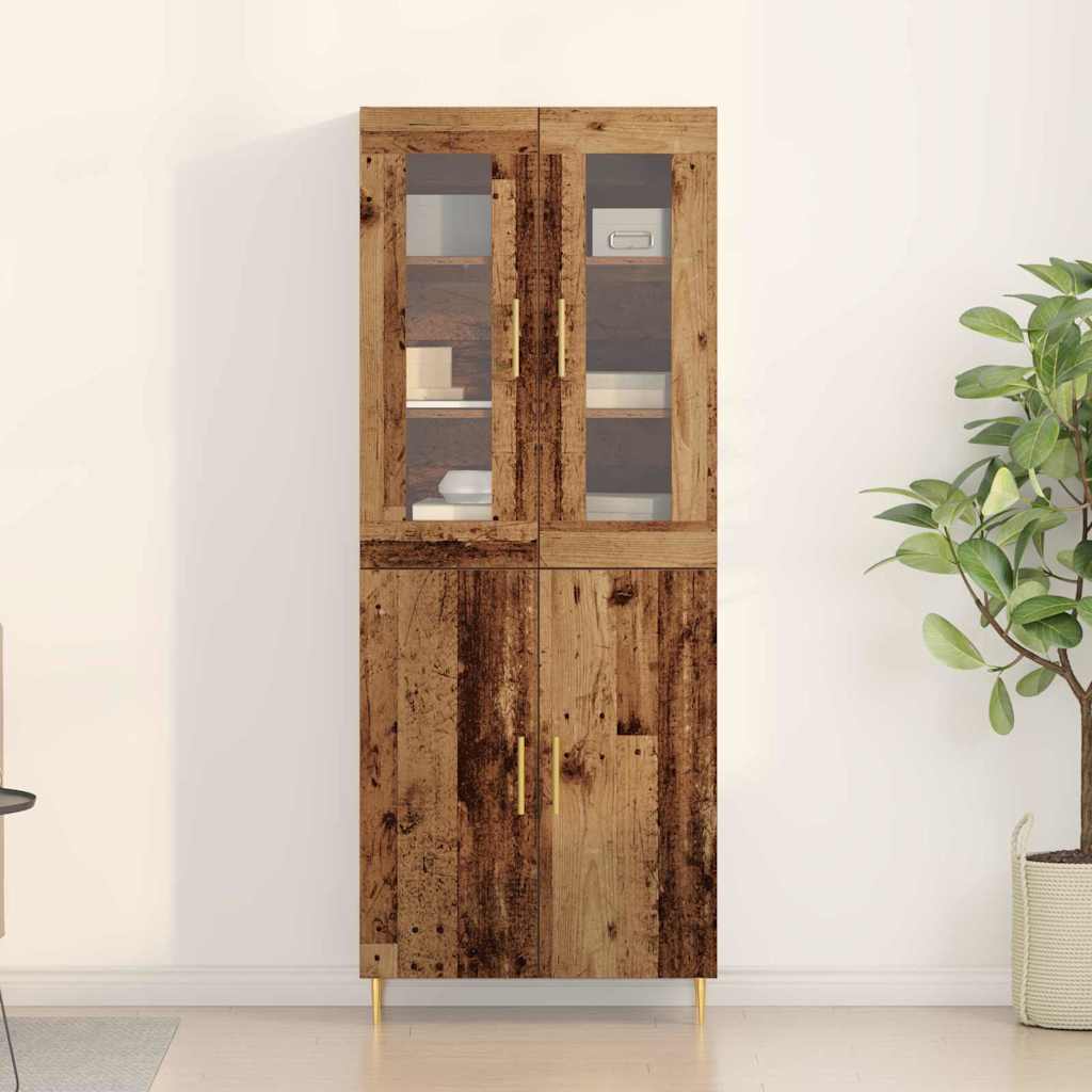 Haut Armoire Montage mural 2 pcs Bois ancien 69,5 x 34 x 180 cm - XIOS