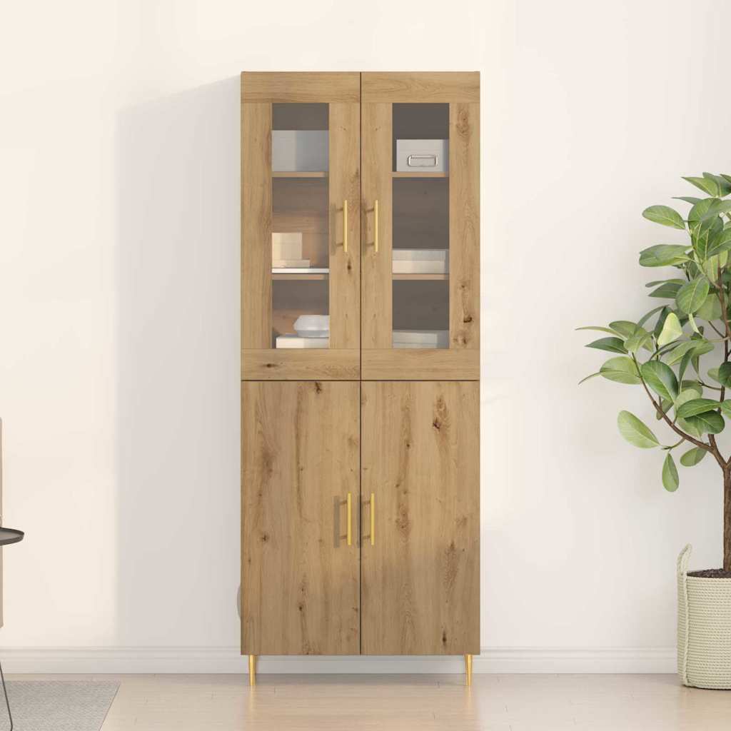 Haut Armoire 2 pcs chêne artisanal 69,5 x 34 x 180 cm - XIOS