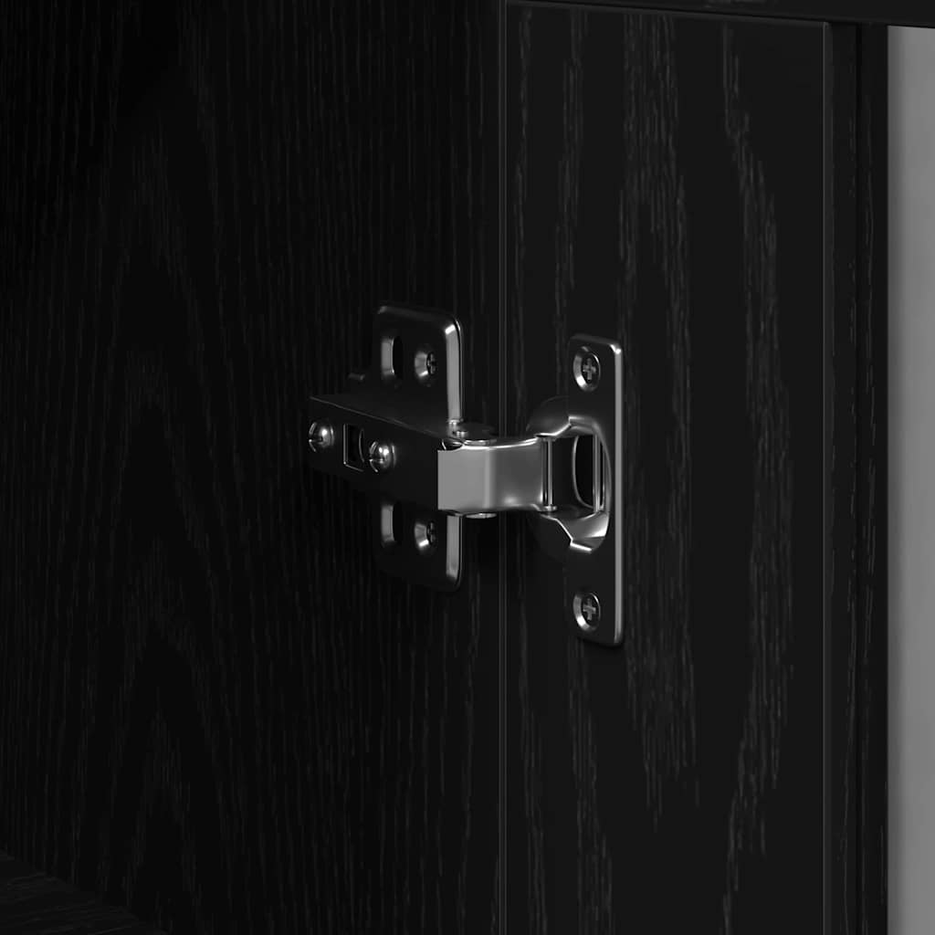 Haut Armoire Montage mural 2 pcs Chêne noir 69,5 x 34 x 180 cm - XIOS