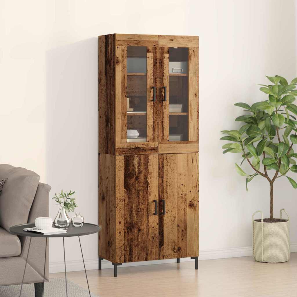 Haut Armoire Montage mural 2 pcs Bois ancien 69,5 x 34 x 180 cm - XIOS