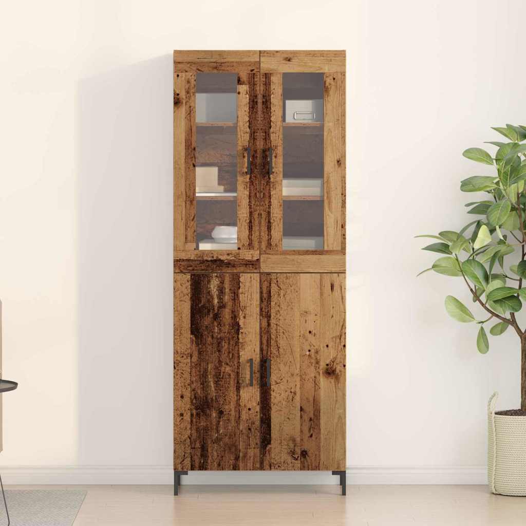 Haut Armoire Montage mural 2 pcs Bois ancien 69,5 x 34 x 180 cm - XIOS