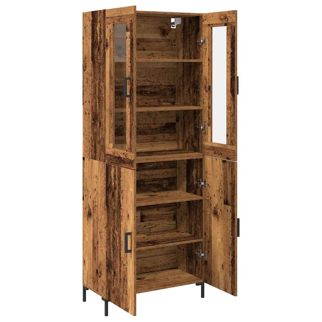 Haut Armoire Montage mural 2 pcs Bois ancien 69,5 x 34 x 180 cm - XIOS