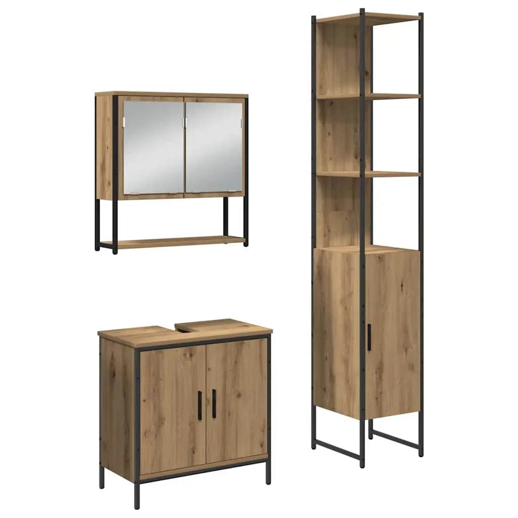 Ensemble de mobilier de salle de bain 3 pièces Marron - XIOS